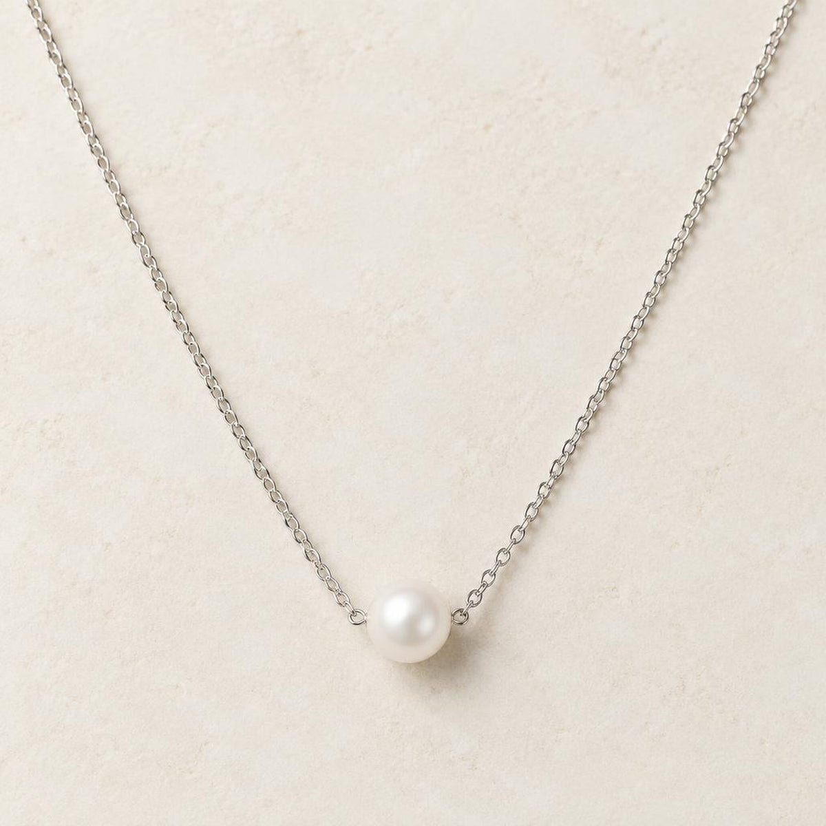 Collier Lune — Perle Solitaire